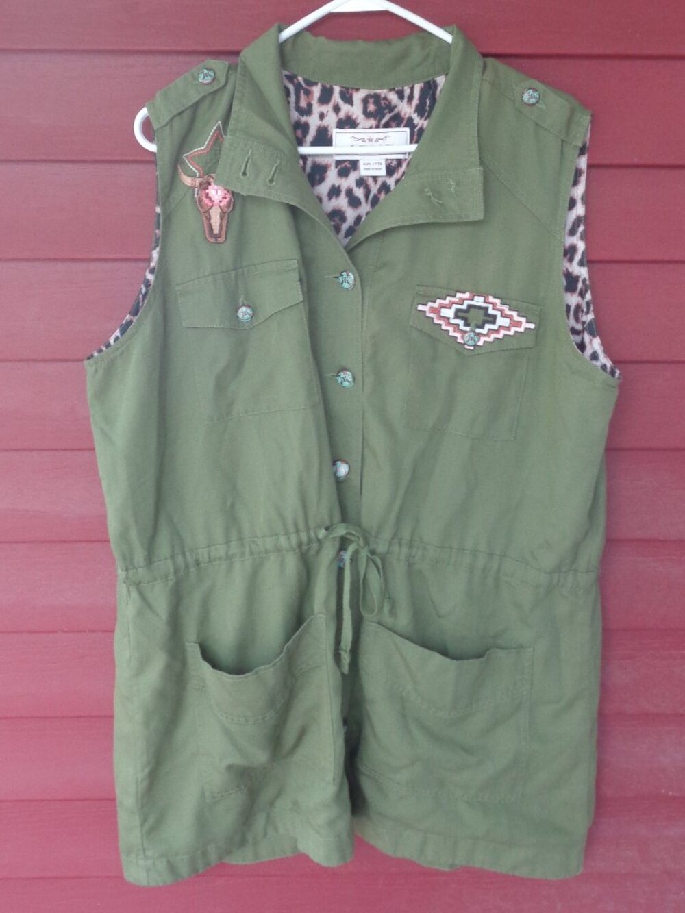Women's ARIAT Pacific Pines PATSY VEST Olive Green - XXL